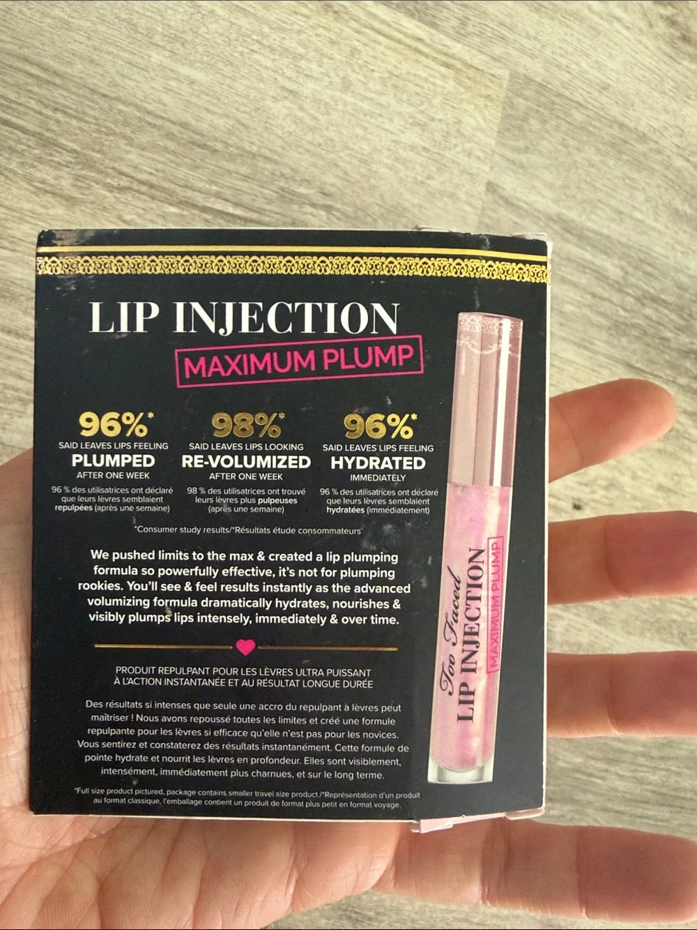 Too Faced Lip Injection Maximum Plump Lip Plumper - Pink & Gold Packaging